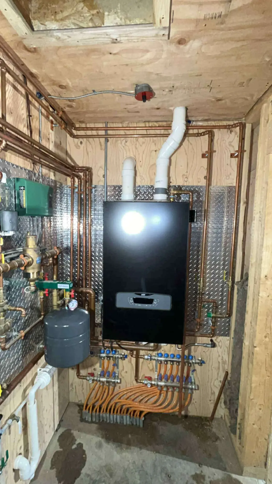 High efficiency propane boiler installation in Waldo County